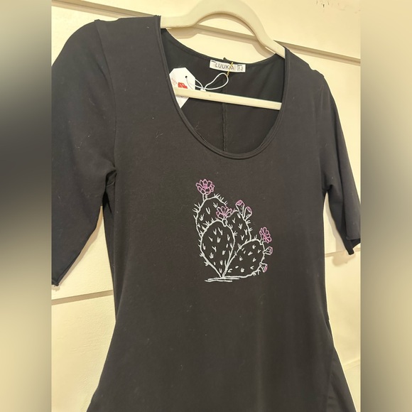 Luukaa 3/4 sleeve cotton jersey and crisp cotton combo dress. Size 8 new no tags - Picture 5 of 13